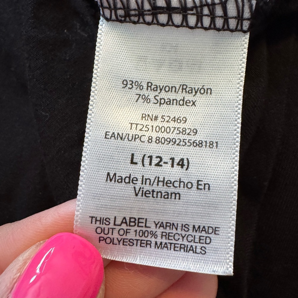 Time and Tru Black Tank Top size large - Picture 4 of 5